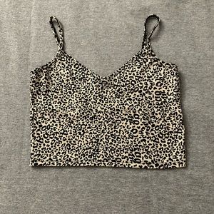 Unknown Leopard Print Cropped Tank
